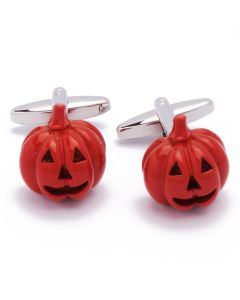 N-1647 Manchetknopen - Pompoen Halloween Oranje 1.jpg