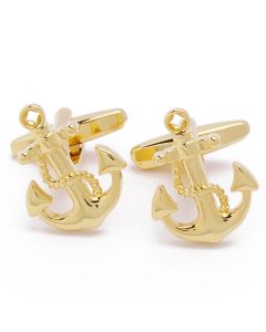 N-1676 Manchetknopen - Anker met Touw Boot Goud Zeilen 1.jpg