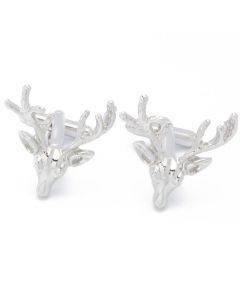 N-1772 Manchetknopen - Hert Gewei Zilverkleurig 1.jpg