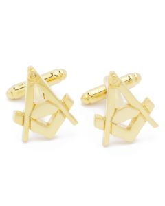 N-1779 Manchetknopen - Vrijmetselaars Freemason Goudkleurig 1.jpg