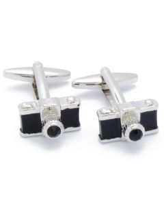 N-1796 Manchetknopen - Camera Fototoestel Fotocamera Zwarte Steen 1.jpg