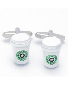 N-1805 Manchetknopen - Koffie Koffiebeker Groen en Wit 1.jpg