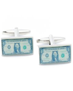 N-1827 Manchetknopen - Dollar Biljet USD Rechthoekig Groen 1.jpg