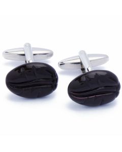 N-1851 Manchetknopen - Koffieboon Boon Bruin 1.jpg