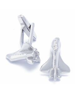 N-1855 Manchetknopen - Space Shuttle Vliegtuig Zilver 1.jpg