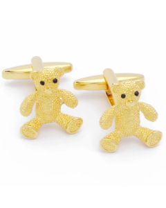 N-1868 Manchetknopen - Beer Teddybeer Knuffelbeer Knuffel Goud 1.jpg