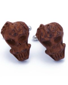 N-1951 Manchetknopen - Houten Masker Bruin 1.jpg