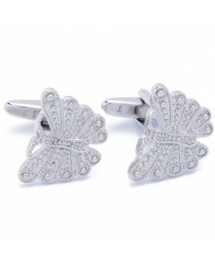 N-1961 Manchetknopen - Vlinder met Tekening Zilverkleurig 1.jpg