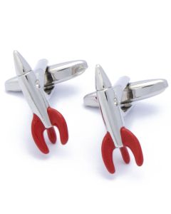 N-2046 Manchetknopen - Raket Zilver met Rood 1.jpg