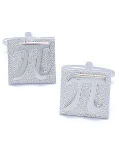 N-2048 Manchetknopen - Pi 3.14 Zilverkleurig Vierkant 1.jpg