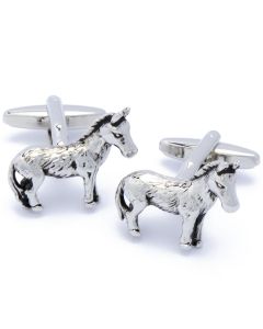 N-2049 Manchetknopen - Ezel Gedetailleerd Zilverkleurig 1.jpg