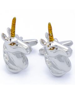 N-2063 Manchetknopen - Eenhoorn Goud en Zilver 1.jpg