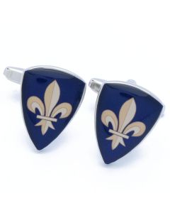 N-2076 Manchetknopen - Franse Lelie op Blauw Schild 1.jpg