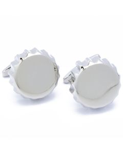 N-2083 Manchetknopen - Bierdoppen Hoog Zilverkleurig 1.jpg