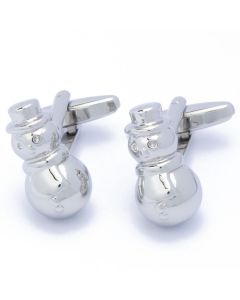 N-2133 Manchetknopen - Sneeuwpop Sneeuwman Zilverkleurig 1.jpg