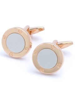 N-2139 Manchetknopen - Patrijspoort Zilver en Rose Goud 1.jpg