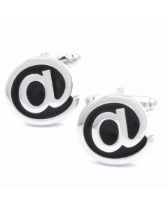 N-2167 Manchetknopen - Apenstaartje ICT Zilver en Zwart 1.jpg