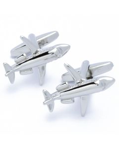 N-2176 Manchetknopen - Privejet Vliegtuig Zilverkleurig 1.jpg