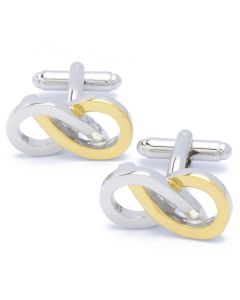 N-2177 Manchetknopen - Infinity Lemniscaat Zilver en Goud 1.jpg