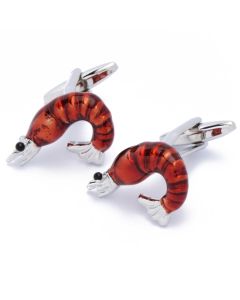 N-2185 Manchetknopen - Garnaal Rood en Zilver 1.jpg