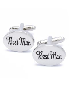N-2222 Manchetknopen - Best Man Tekst Zilver Ovaal 1.jpg