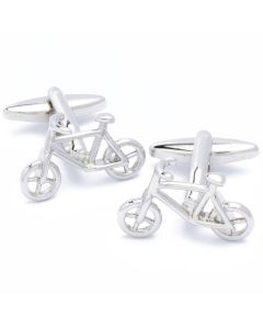 N-2245 Manchetknopen - Fiets Fietsen Strak Zilverkleurig 1.jpg
