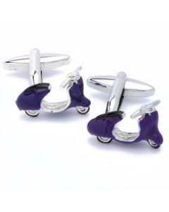 N-2262 Manchetknopen - Paarse Vespa Italiaanse Scooter 1.jpg