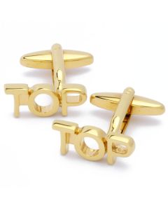 N-2303 Manchetknopen - Tekst TOP Goudkleurig 1.jpg