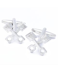 N-2319 Manchetknopen - Twee Zuigers Motor Zilverkleurig 1.jpg