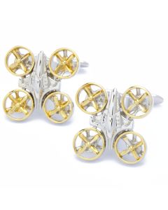 N-2331 Manchetknopen - Drone Vliegtuig Goud en Zilver 1.jpg