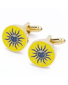 N-2385 Manchetknopen - Zon Inti Apollo Geel en Goud 1.jpg