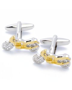 N-2405 Manchetknopen - Motorfiets Zilver en Goudkleurig 1.jpg