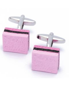 N-2450 Manchetknopen - Drop Snoep Vierkant Zwart en Roze 1.jpg