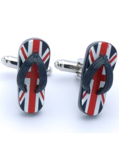 N-2535 Manchetknopen - Slippers met Engelse Vlag 1.jpg