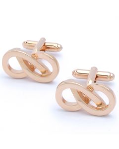 N-2548 Manchetknopen - Infinity Lemniscaat Rose Goudkleurig 1.jpg