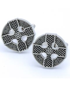 N-2581 Manchetknopen - Keltisch Kruis Zwart en Zilver 1.jpg