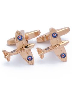 N-2605 Manchetknopen - Spitfire Vliegtuig Rose Goud 1.jpg