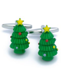 N-2651 Manchetknopen - Kerstboom Groen met Rood en Geel 1.jpg