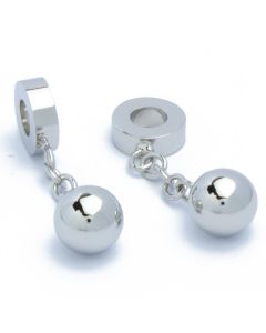 N-2677 Manchetknopen - Ketting met Bal Zilverkleurig 1.jpg