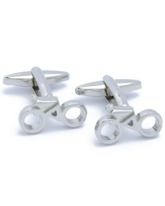 N-2719 Manchetknopen - Fiets Design Zilverkleurig 1.jpg