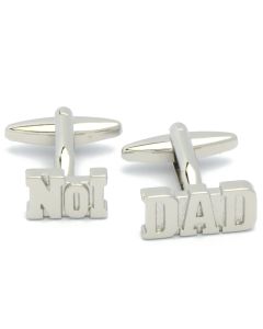 N-2784 Manchetknopen - Number One Dad No1 Zilverkleurige Tekst 1.jpg