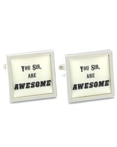 N-2794 Manchetknopen - You Sir Are Awesome Tekst Wit Zwart 1.jpg