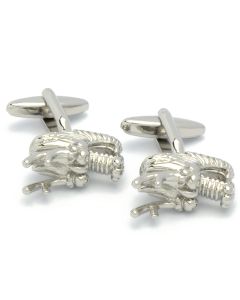 N-2795 Manchetknopen - Drakenhoofd Zilverkleurig 1.jpg