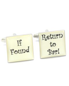 N-2812 Manchetknopen - Tekst If Found Return To Bar Zwart Wit 1.jpg