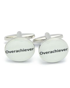 N-2820 Manchetknopen - Ovaal met Tekst Overachiever 1.jpg