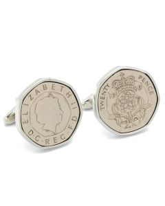 N-2821 Manchetknopen - Engeland Echt 20 Pence Muntstuk 1.jpg