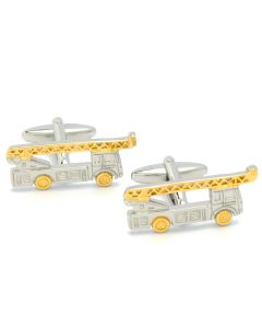 N-2906 Manchetknopen - Brandweerauto Ladderwagen Zilver en Goud 1.jpg