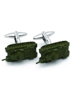 N-2921 Manchetknopen - Tank Tankvoertuig Leger Groen 1.jpg