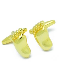 N-2958 Manchetknopen - Voeten Wandelen Goudkleurige Blote Voeten 1.jpg