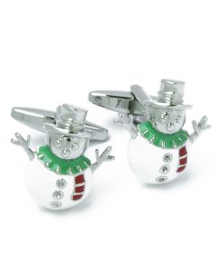 N-2997 Manchetknopen - Sneeuwpop Rood Wit en Groen 1.jpg